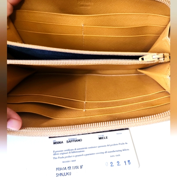 Prada Zip Long Wallet Tan/ Mielle/ Camel - Picture 7 of 7